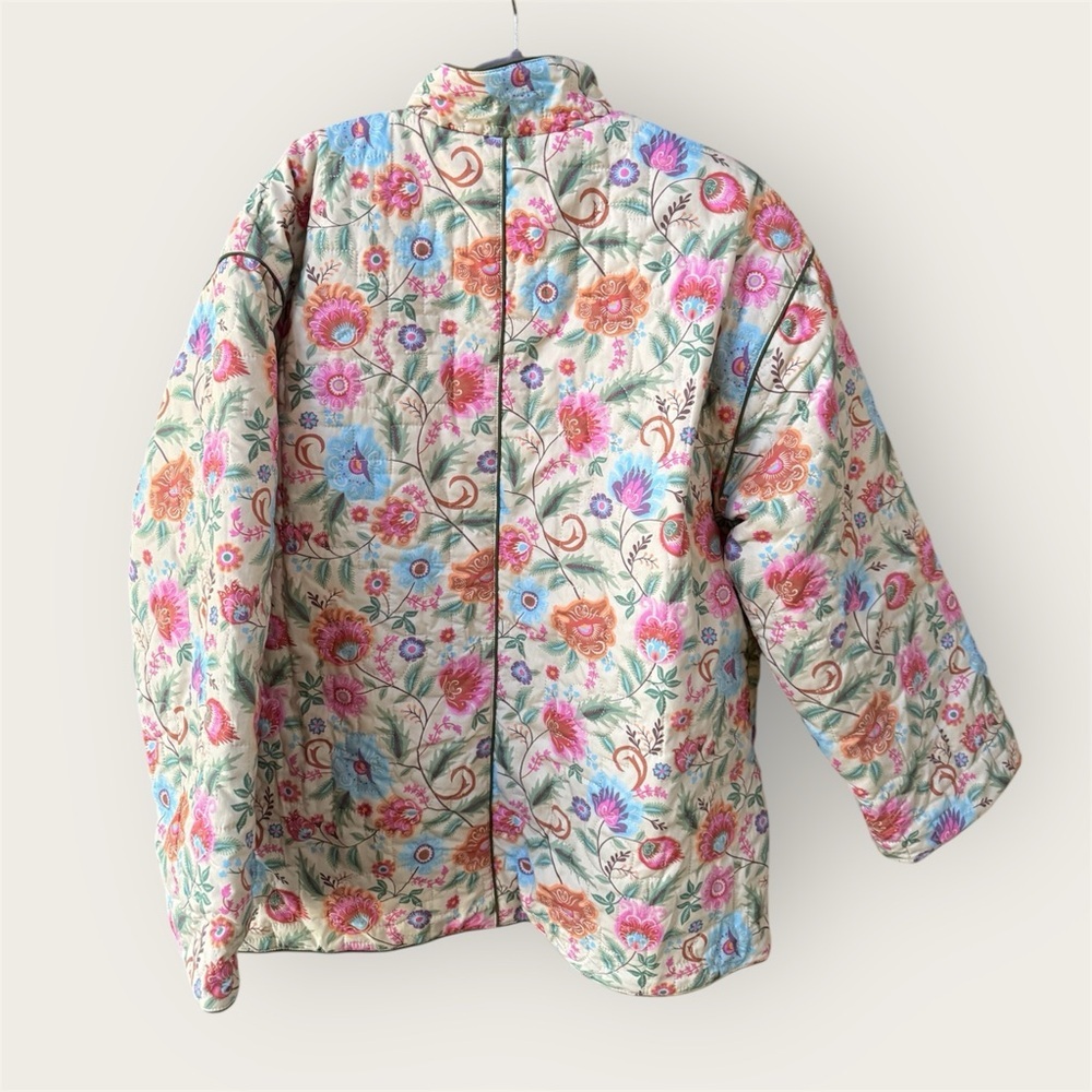 SPELL Valley Quilted Reversible Jacket floral & Green NWT button front closure - Picture 3 of 11